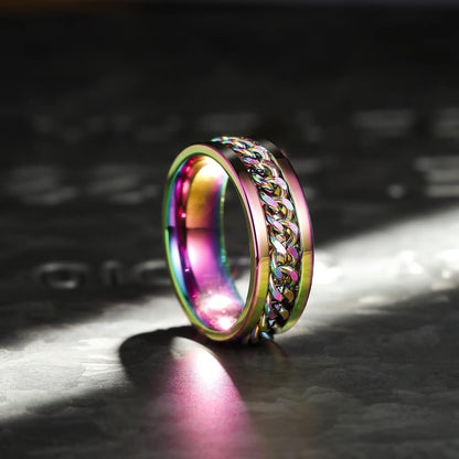 King Will Intertwine 8mm Spinner Ring Stainless Steel Fidget Ring Anxiety Ring for Men Black/Blue/Silver/Gold Fidget Anxiety Ring