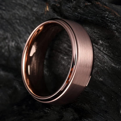 King Will Duo 8mm/10mm Mens Brushed Tungsten Carbide Wedding Band Ring Polish Finished Comfort Fit Black/Silver/Blue/Gold/Rose Gold