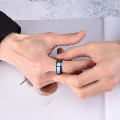 King Will Duo 8mm/10mm Mens Brushed Tungsten Carbide Wedding Band Ring Polish Finished Comfort Fit Black/Silver/Blue/Gold/Rose Gold