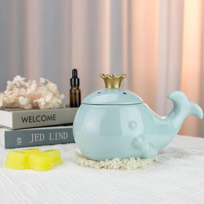 STAR MOON Ceramic Skull Wax Melt Warmer Electric Scentsy Warmer Home Fragrance Oil Diffuser Wax Melter Burner for Home Decor/Office/Living Room,Ideal Gifts,Two Bulbs Packed- Resurgent Skull