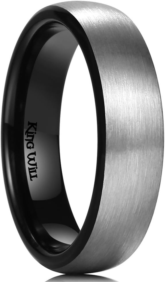 King Will Basic 3MM/5MM/7MM/9MM Silver/Black Titanium Ring Wedding Band for Men Women Brushed/Matte Comfort Fit Couple Ring