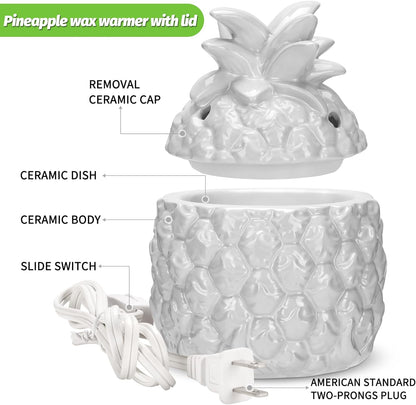 STAR MOON Ceramic Skull Wax Melt Warmer Electric Scentsy Warmer Home Fragrance Oil Diffuser Wax Melter Burner for Home Decor/Office/Living Room,Ideal Gifts,Two Bulbs Packed- Resurgent Skull