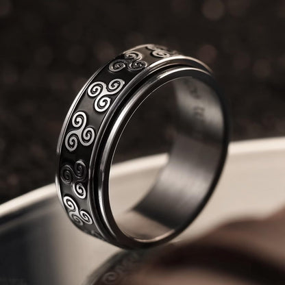 King Will Stainless Steel Anxiety Ring for Women Men Fidget Spinner Ring For Women Sand Blasted Finished Rose Gold/Rainbow/Gold Plated 8mm Width