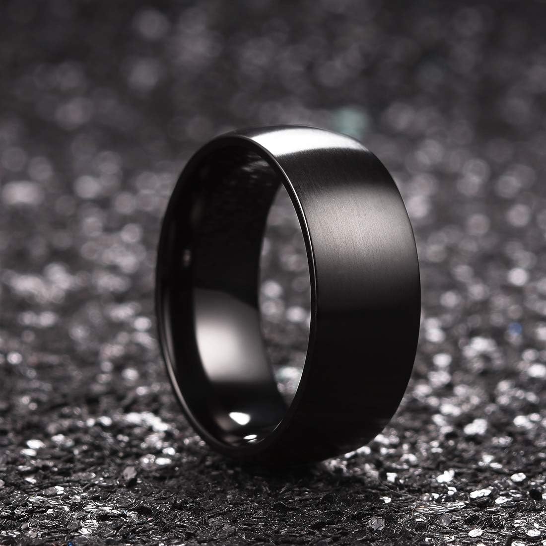 King Will Basic 3MM/5MM/7MM/9MM Silver/Black Titanium Ring Wedding Band for Men Women Brushed/Matte Comfort Fit Couple Ring