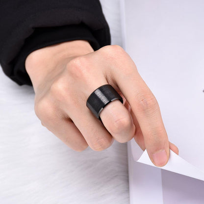King Will Basic 6mm 7mm 8mm 9mm 10mm Men Wedding Black/Silver Tungsten Ring Matte Finish Beveled Polished Edge Comfort Fit