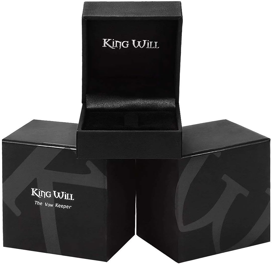 King Will Basic 6mm 7mm 8mm 9mm 10mm Men Wedding Black/Silver Tungsten Ring Matte Finish Beveled Polished Edge Comfort Fit