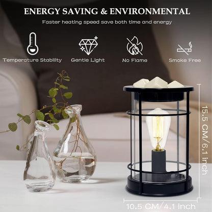 SALKING Electric Wax Melt Warmer with Timer, Wax Warmer for Scented Wax Melts, Vintage Light Bulbs Fragrance Candle Warmer for Rustic Home Décor, Office, Birthday Gifts