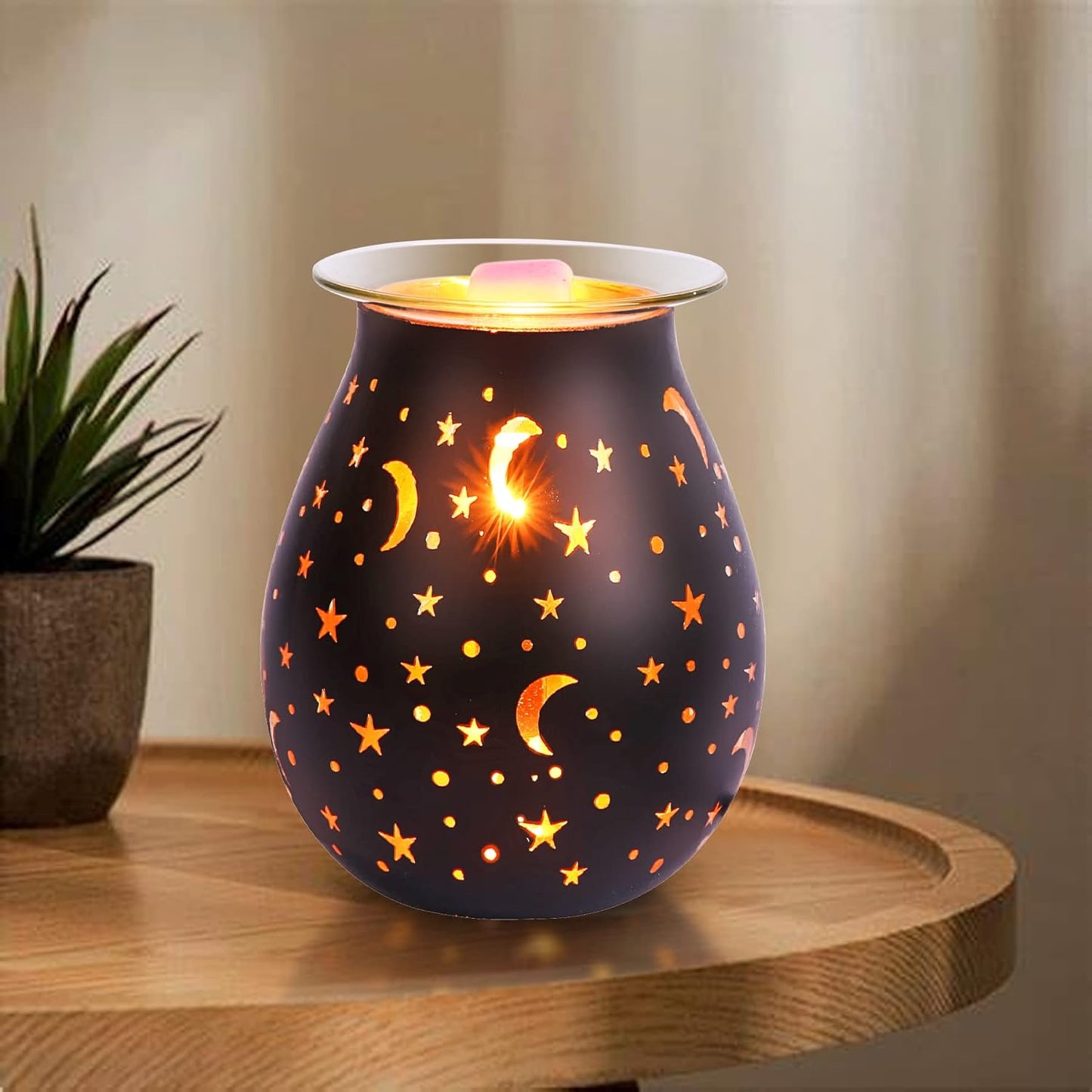 Wax Warmer for Scented Wax Melters,Glass Wax Melt Warmers Electric,Scented Wax Burner with Night Light,Wax Melter Warmer for Christmas Gifts&Office,Bedroom