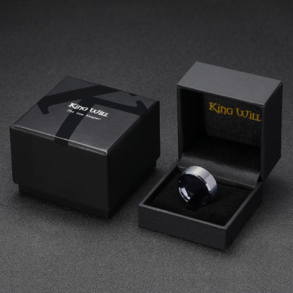 King Will Basic 6mm 7mm 8mm 9mm 10mm Men Wedding Black/Silver Tungsten Ring Matte Finish Beveled Polished Edge Comfort Fit