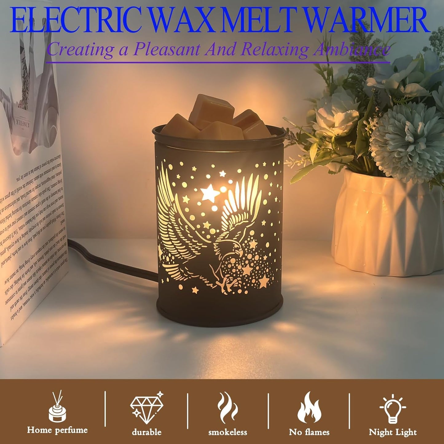 Metal Wax Warmer Electric,Wax melt Warmer,Candle Wax Burner, Candle Warmer,Candle Melter,for Home Office Décor and Gifts for Holiday（Bigfoot/Mythological Animal）…