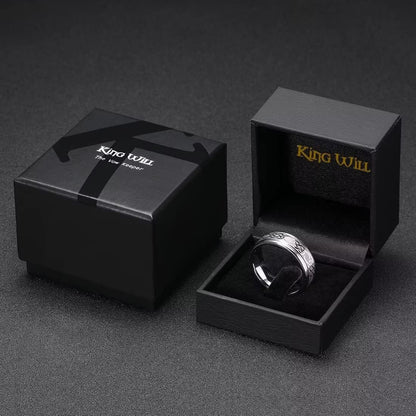 King Will Silver Black Celtic Knot/Greek Key Tungsten Wedding Rings Two Grooves Edge Laser Polished Celtic Knot/Greek Key Center and Matte Brushed Surface Wedding Band for Men Women
