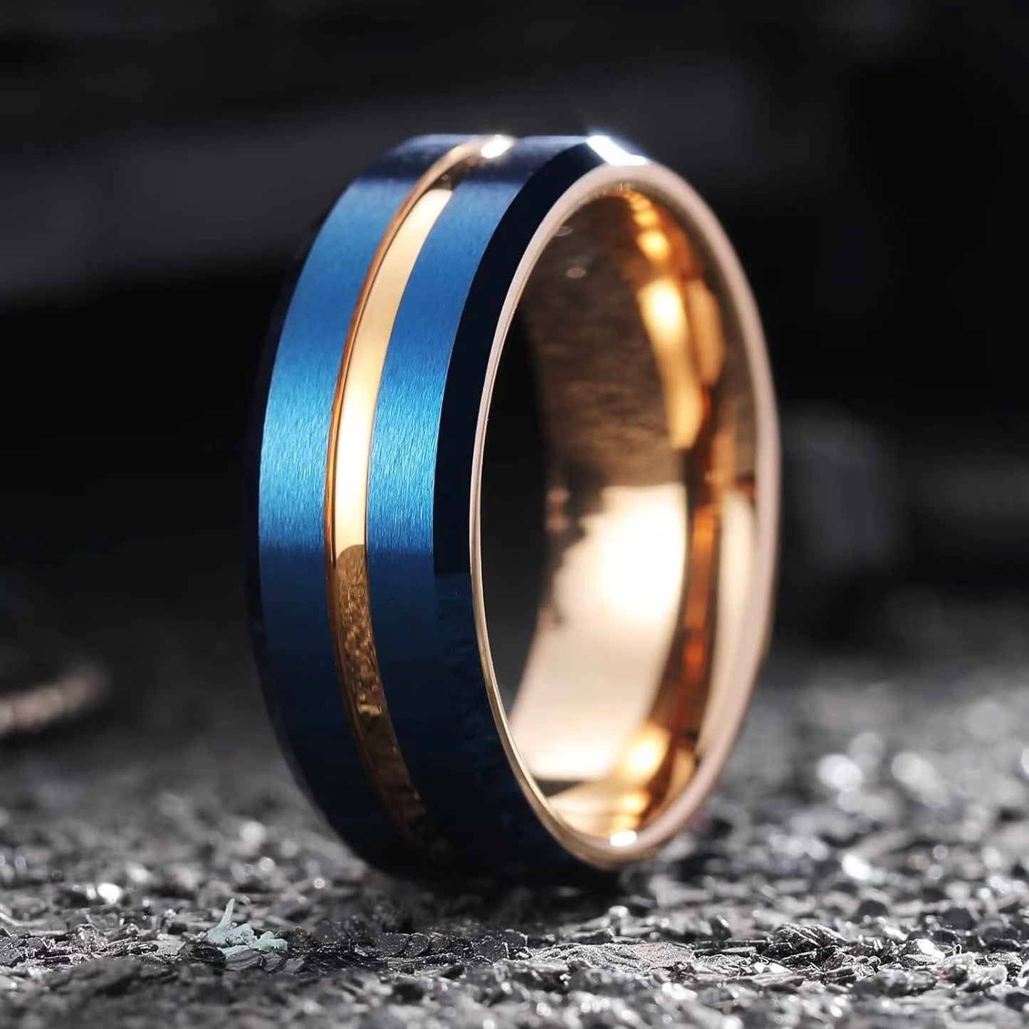 King Will Classic Tungsten Carbide Wedding Band Ring for Men - Available in Black, Silver, Gold, Blue, Brown, Red, and Purple Grooved Center Comfort Fit Suitable For Every Day Wear