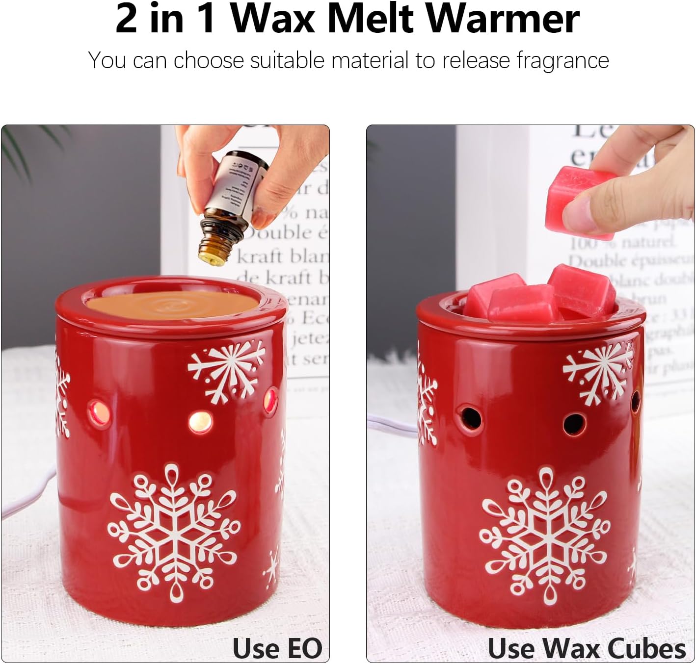 STAR MOON Cute Wax Warmer Wax Melter for Scented Wax Candle Warmer for Wax Melt with One More Bulb Removable Dish Home Decor Home Fragrance Ice Cream Decor Ideal Gift (Sweet Ice Cream)