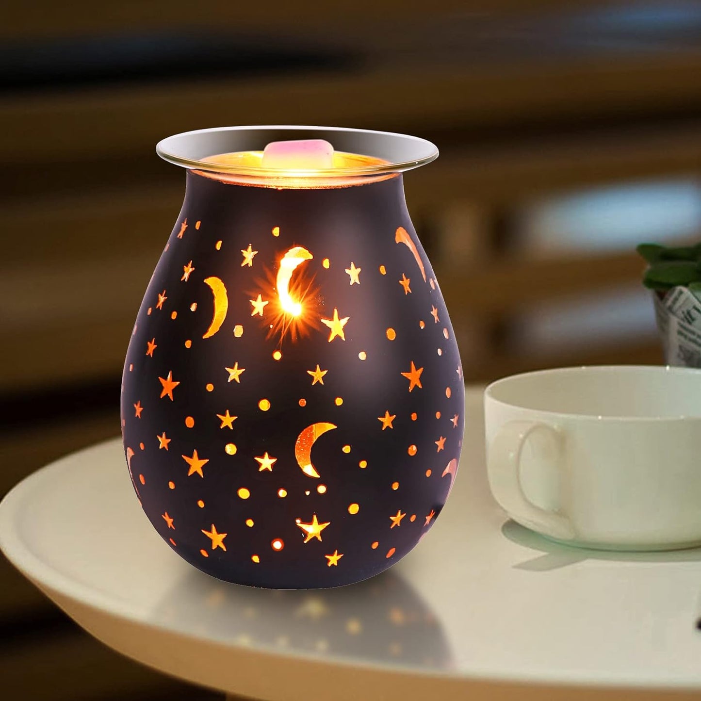 Wax Warmer for Scented Wax Melters,Glass Wax Melt Warmers Electric,Scented Wax Burner with Night Light,Wax Melter Warmer for Christmas Gifts&Office,Bedroom