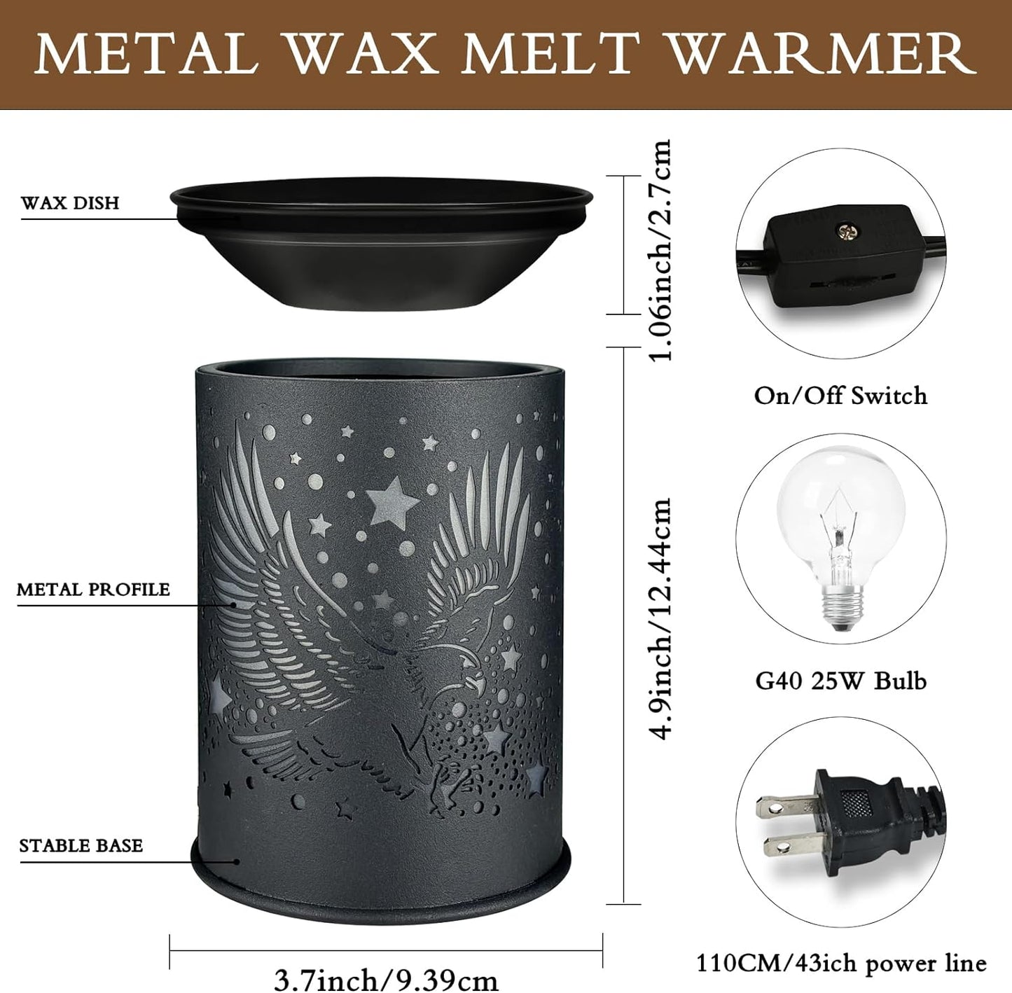 Metal Wax Warmer Electric,Wax melt Warmer,Candle Wax Burner, Candle Warmer,Candle Melter,for Home Office Décor and Gifts for Holiday（Bigfoot/Mythological Animal）…