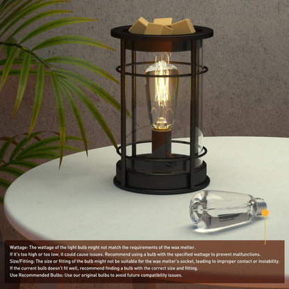 SALKING Electric Wax Melt Warmer with Timer, Wax Warmer for Scented Wax Melts, Vintage Light Bulbs Fragrance Candle Warmer for Rustic Home Décor, Office, Birthday Gifts