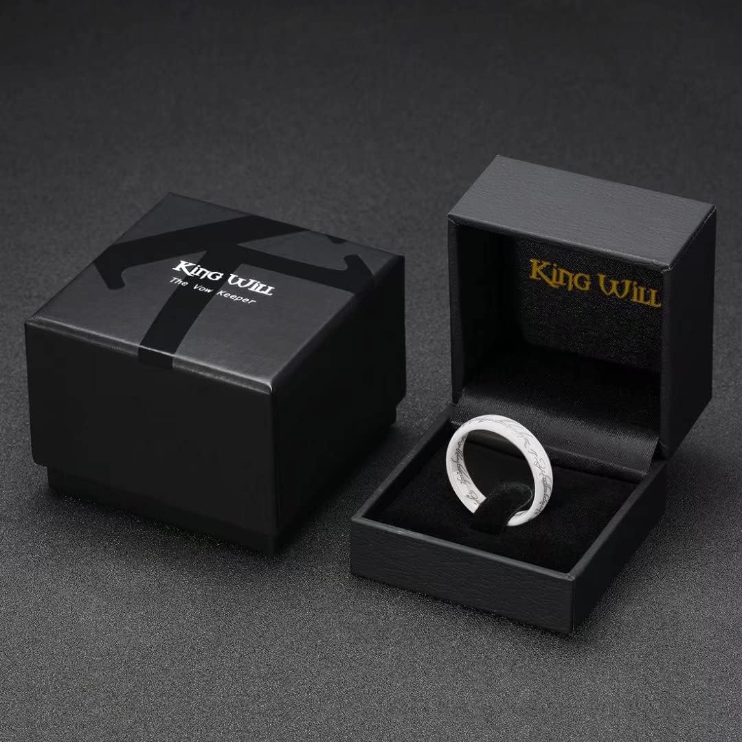 King Will 6mm 7mm White Lord Rings Ceramic Ring One Ring of The Rings Wedding Band for Men Women Comfort Fit High Polished