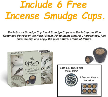 Cast Iron Cauldron with Lid and Carry Handle for Spells Wax Melt Burner, Smudging, Ritual & Blessings | Includes 6 Free Incense Smudge Cups (4.5 Inch, Pentagram)