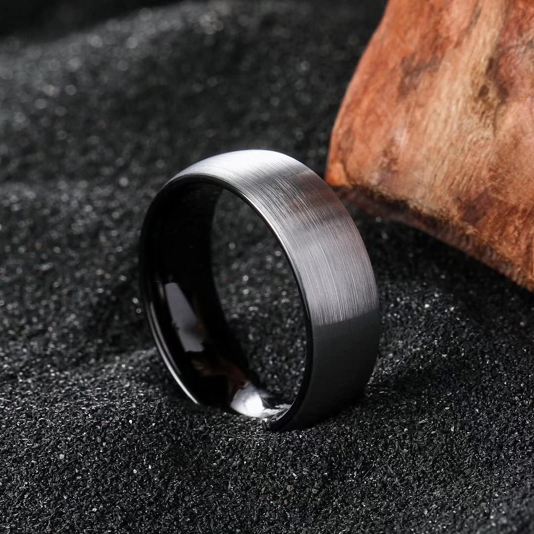 King Will Basic 3MM/5MM/7MM/9MM Silver/Black Titanium Ring Wedding Band for Men Women Brushed/Matte Comfort Fit Couple Ring