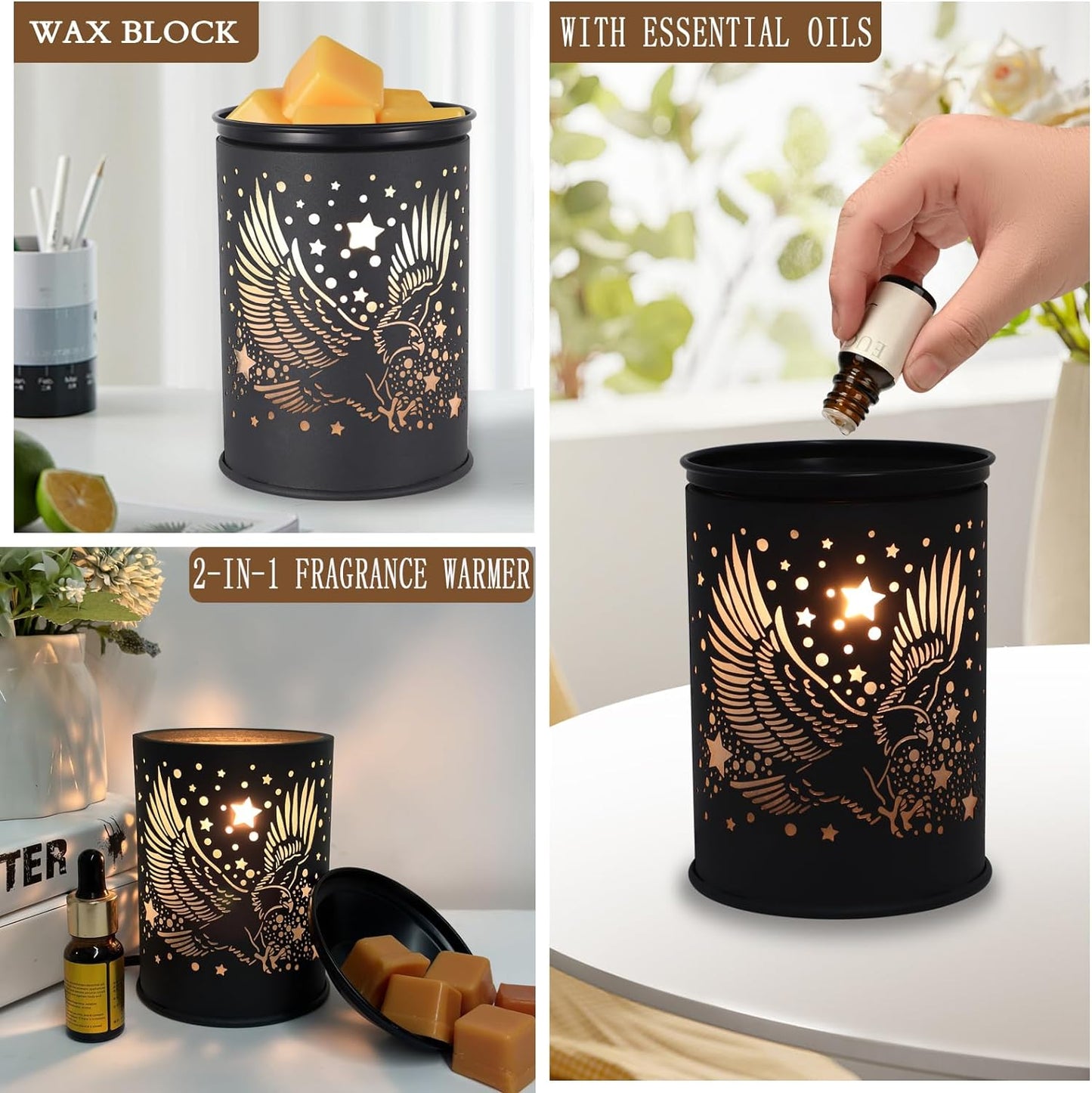 Metal Wax Warmer Electric,Wax melt Warmer,Candle Wax Burner, Candle Warmer,Candle Melter,for Home Office Décor and Gifts for Holiday（Bigfoot/Mythological Animal）…