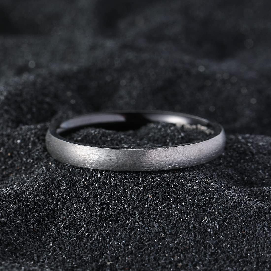 King Will Basic 3MM/5MM/7MM/9MM Silver/Black Titanium Ring Wedding Band for Men Women Brushed/Matte Comfort Fit Couple Ring