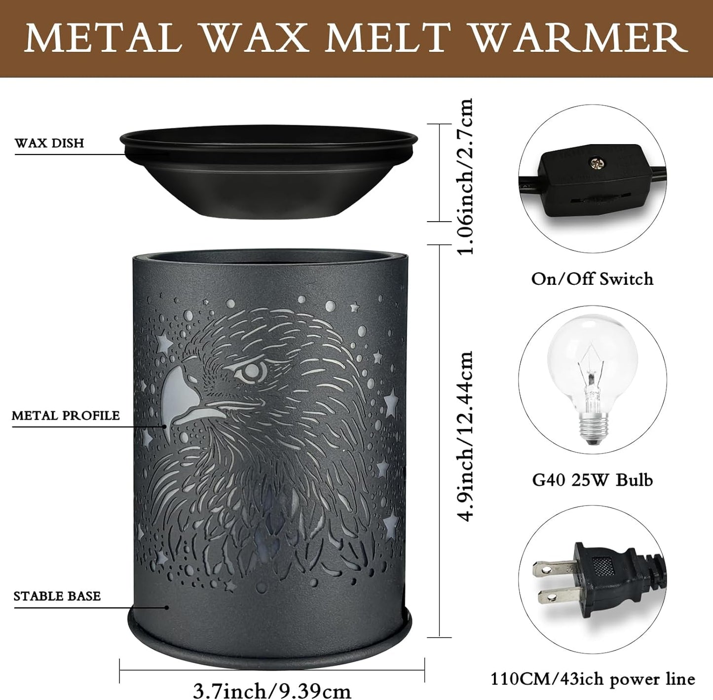 Metal Wax Warmer Electric,Wax melt Warmer,Candle Wax Burner, Candle Warmer,Candle Melter,for Home Office Décor and Gifts for Holiday（Bigfoot/Mythological Animal）…