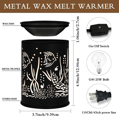 Metal Wax Warmer Electric,Wax melt Warmer,Candle Wax Burner, Candle Warmer,Candle Melter,for Home Office Décor and Gifts for Holiday（Moon/Flower Fairy）…
