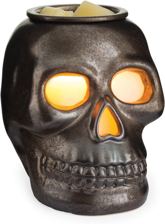 CANDLE WARMERS ETC. Illumination Fragrance Warmer- Light-Up Warmer for Warming Scented Candle Wax Melts and Tarts or Fragrance Oils to Freshen Room, Gothic Skull