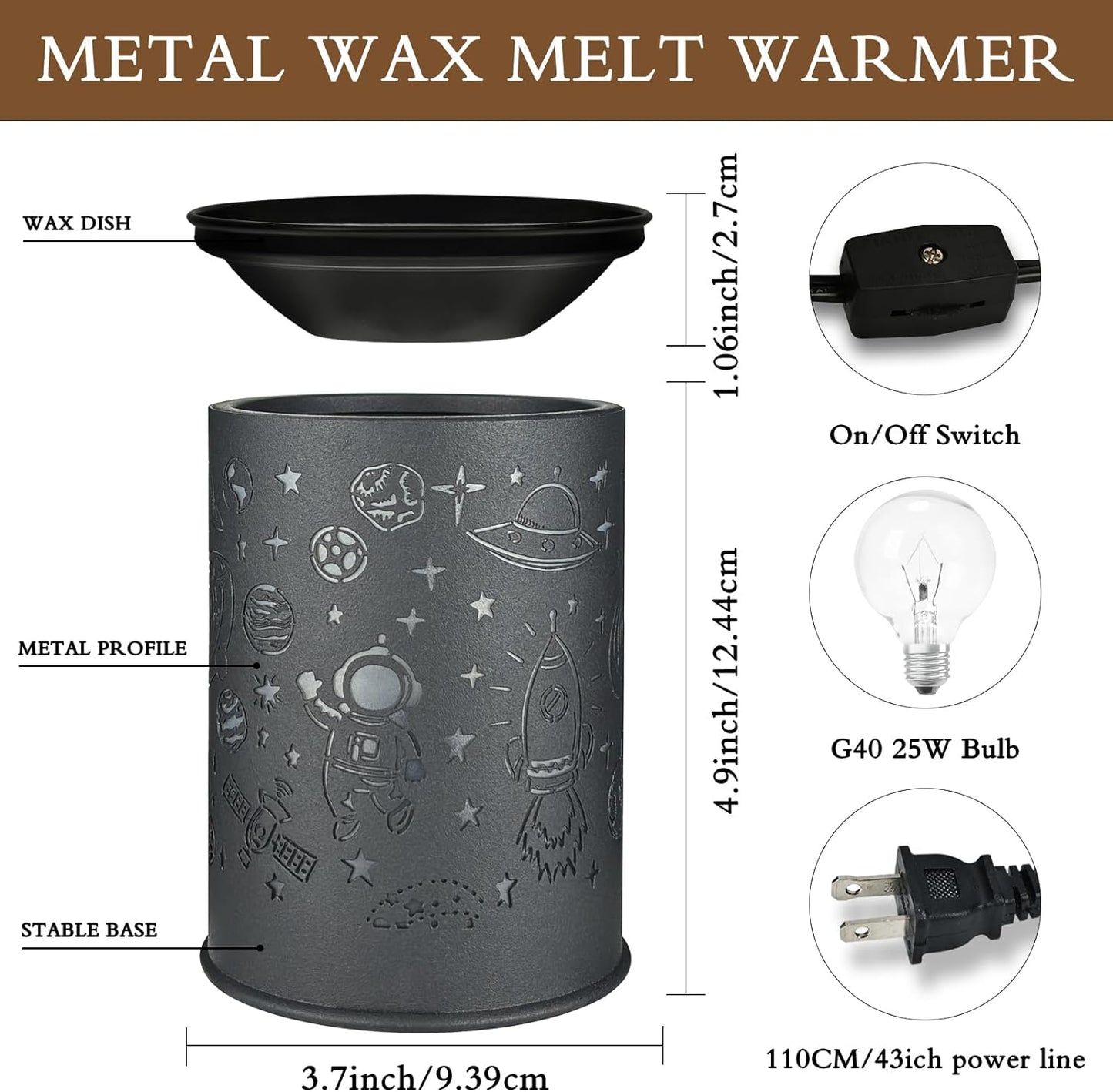 Metal Wax Warmer Electric,Wax melt Warmer,Candle Wax Burner, Candle Warmer,Candle Melter,for Home Office Décor and Gifts for Holiday（Bigfoot/Mythological Animal）…