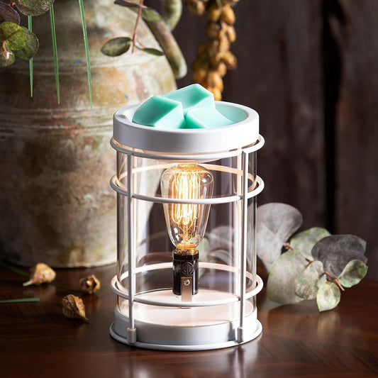 Vintage Bulb Electric Candle Wax Warmer with Timer | Gold Plug in Fragrance Warmer for Scented Wax Melts, Cubes, Tarts | Air Freshener Set for Rustic Home Décor, Office, Gifts