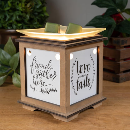 Scentsationals Wooded Home Wax Warmer, Scented Wax Cube Melter, Vintage Electric Fragrance Burner, Wickless Candle Air Freshener, Full Size Home Décor, House Decoration Gift