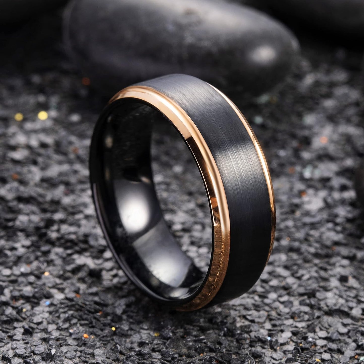 King Will Duo 8mm/10mm Mens Brushed Tungsten Carbide Wedding Band Ring Polish Finished Comfort Fit Black/Silver/Blue/Gold/Rose Gold