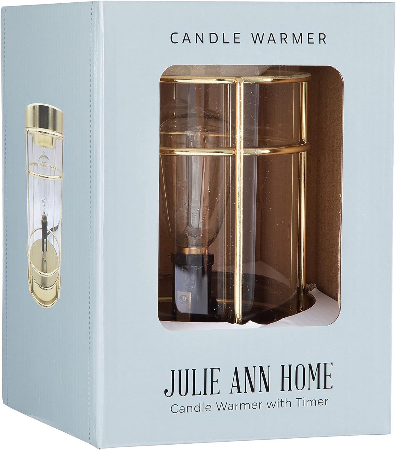 Vintage Bulb Electric Candle Wax Warmer with Timer | Gold Plug in Fragrance Warmer for Scented Wax Melts, Cubes, Tarts | Air Freshener Set for Rustic Home Décor, Office, Gifts