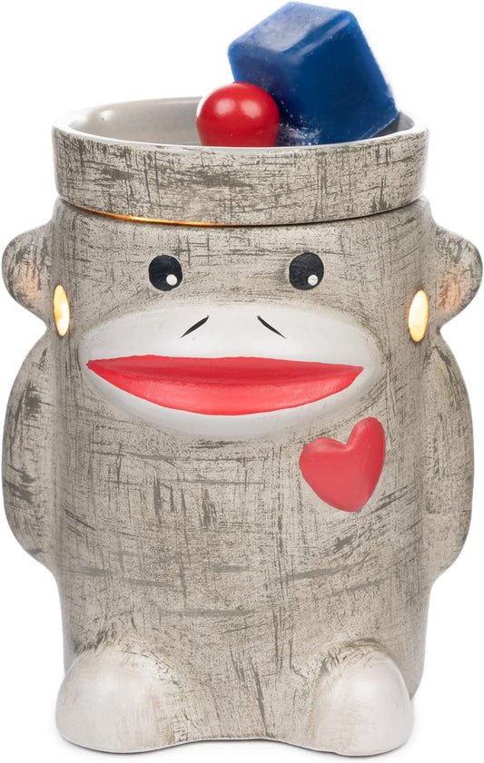 Scentsationals Mid Sized Wax Warmer, Scented Wax Cube Melter- Electric Fragrance Burner - Wickless Candle Air Freshener, Home Décor, House Decoration Gift Sock Monkey