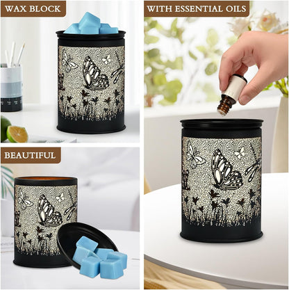 Metal Wax Warmer Electric,Wax melt Warmer,Candle Wax Burner, Candle Warmer,Candle Melter,for Home Office Décor and Gifts for Holiday（Moon/Flower Fairy）…