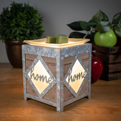Scentsationals Wooded Home Wax Warmer, Scented Wax Cube Melter, Vintage Electric Fragrance Burner, Wickless Candle Air Freshener, Full Size Home Décor, House Decoration Gift