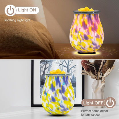 Electric Wax Melts Warmer Burner Essential Oil Warmer Wax Tart Burner Fragrance Night Light Aroma Decorative for Home Office Bedroom Living Room Decor Gifts (Light Green)