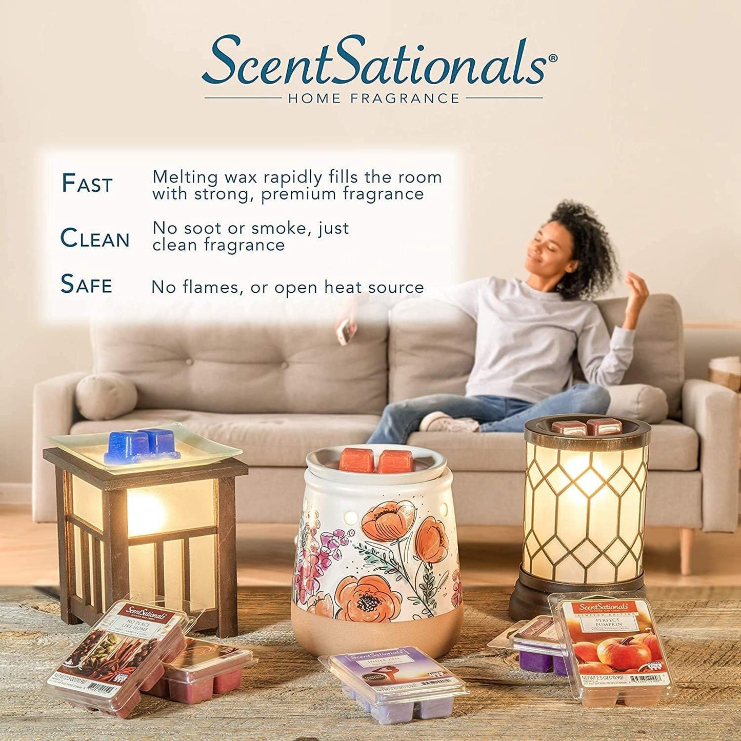 Scentsationals Mid Sized Wax Warmer, Scented Wax Cube Melter- Electric Fragrance Burner - Wickless Candle Air Freshener, Home Décor, House Decoration Gift Sock Monkey
