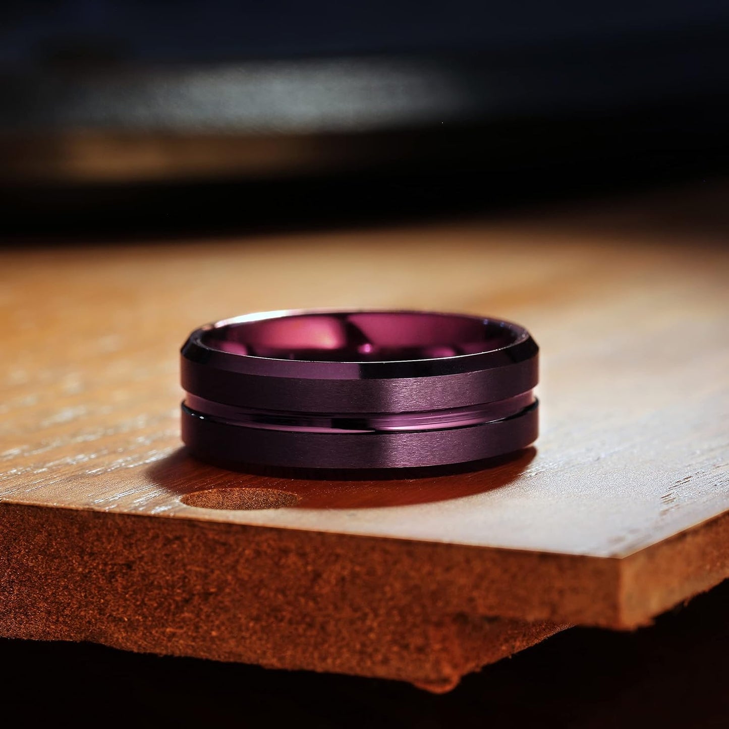 King Will Classic Tungsten Carbide Wedding Band Ring for Men - Available in Black, Silver, Gold, Blue, Brown, Red, and Purple Grooved Center Comfort Fit Suitable For Every Day Wear