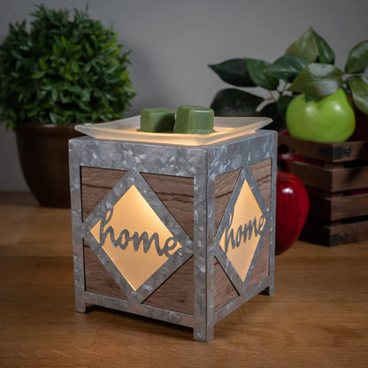 Scentsationals Wooded Home Wax Warmer, Scented Wax Cube Melter, Vintage Electric Fragrance Burner, Wickless Candle Air Freshener, Full Size Home Décor, House Decoration Gift