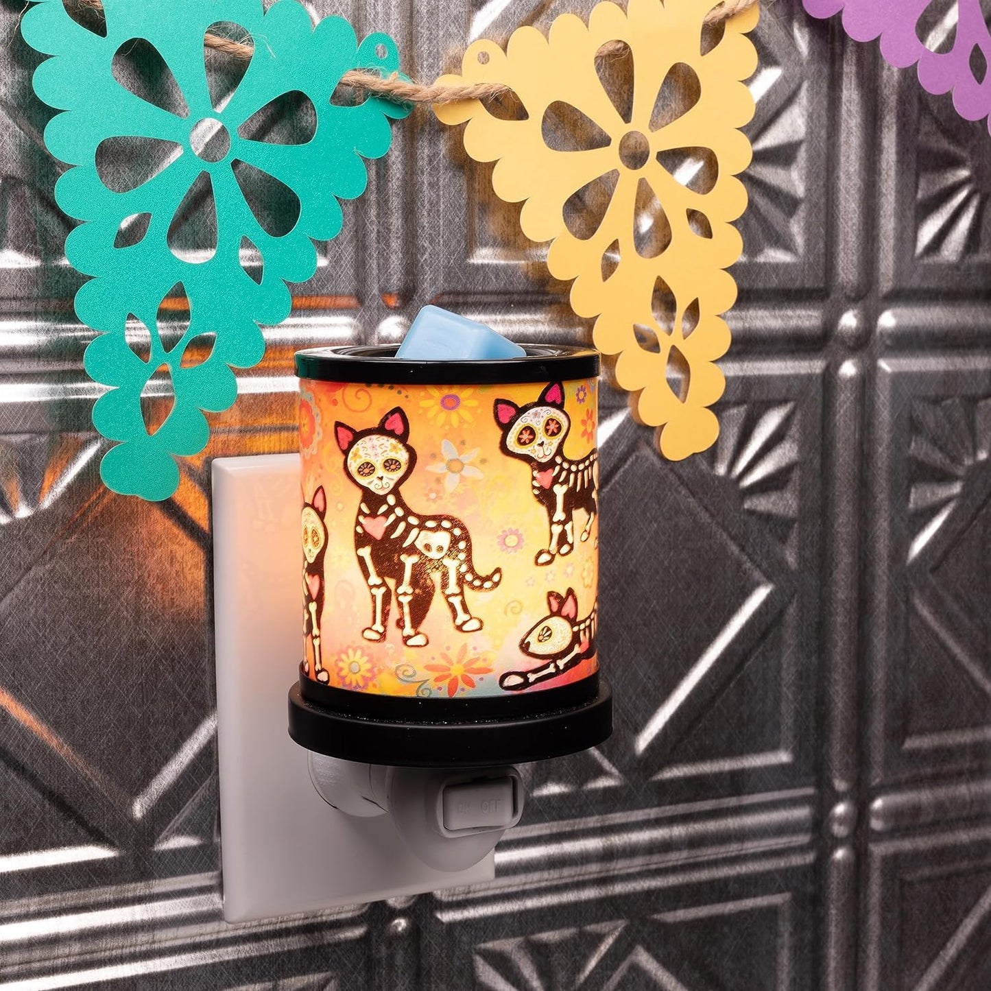 Scentsationals Day of The Dead Collection Scented Wax Cube Warmer Wax Melt Fragrance Melter - Electric Home Air Freshener Home Decor Candle Replacement Dia de Los Muertos Decorations Corona De Flores