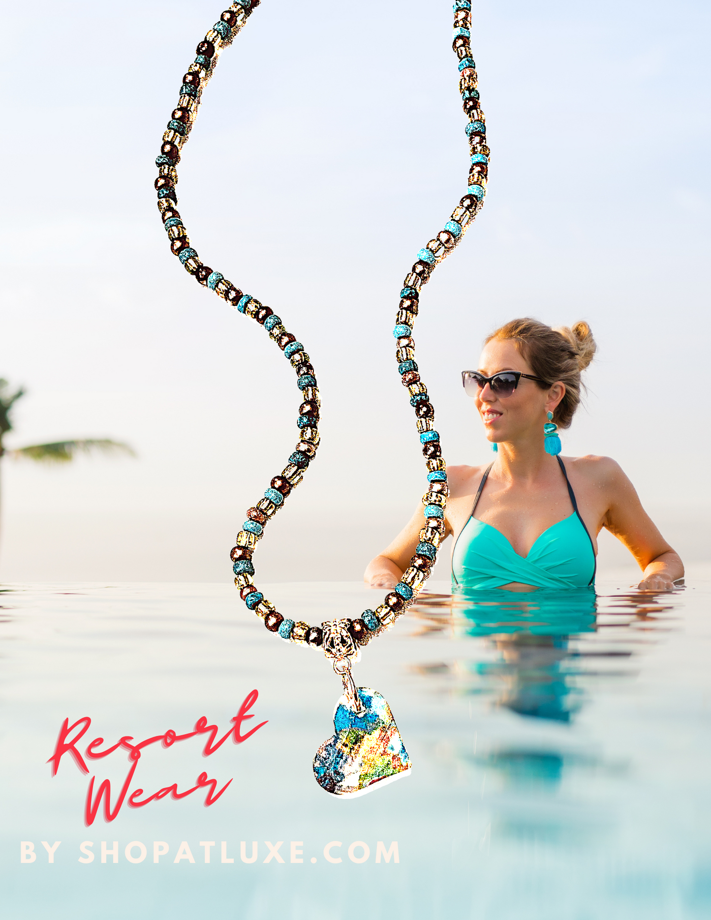 Amanda Koss Art Resort Wear Collection Heart Necklace