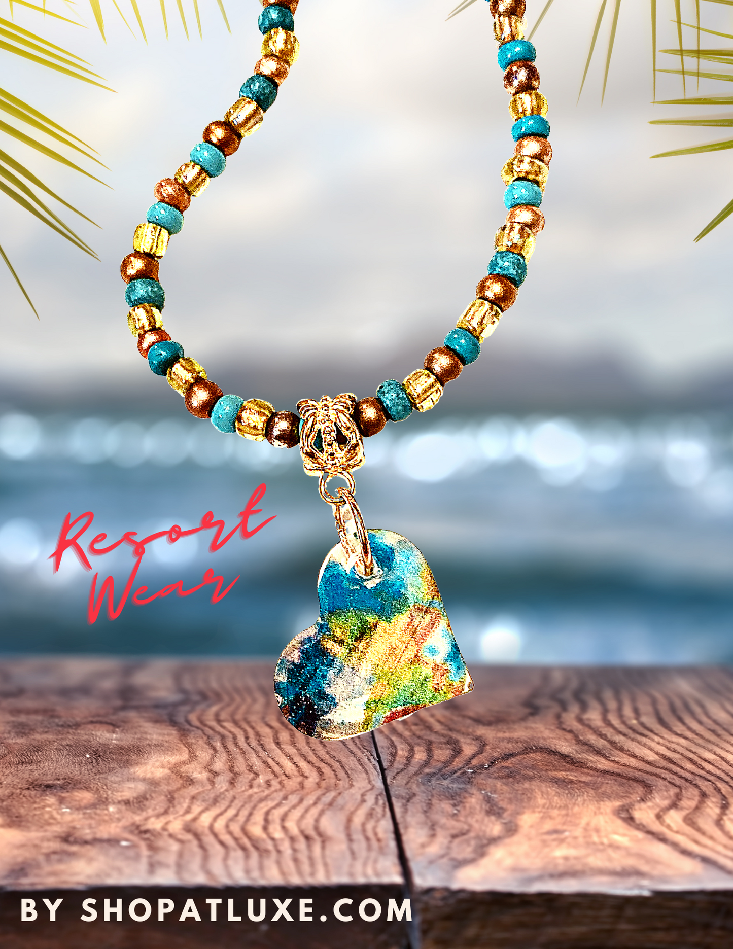 Amanda Koss Art Resort Wear Collection Heart Necklace