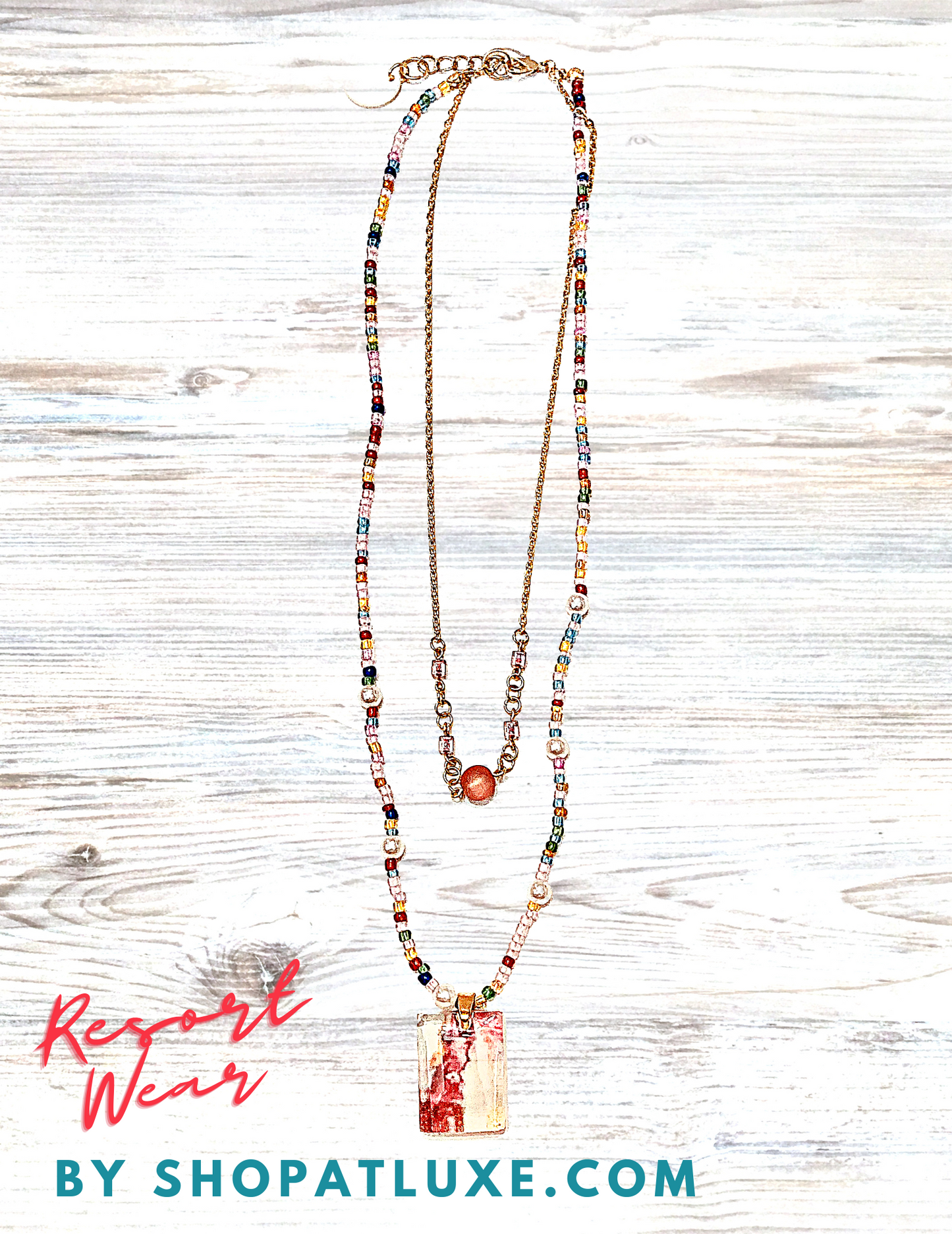 Amanda Koss Art Resort Wear Collection Necklace In Shades of Pink
