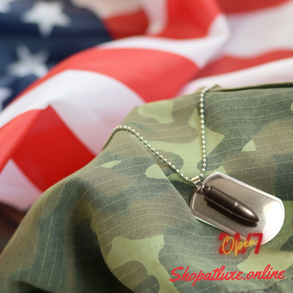 American Military Dog Tag Necklace