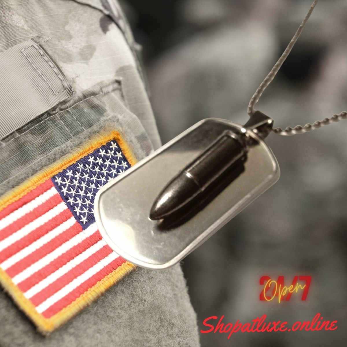 American Military Dog Tag Necklace