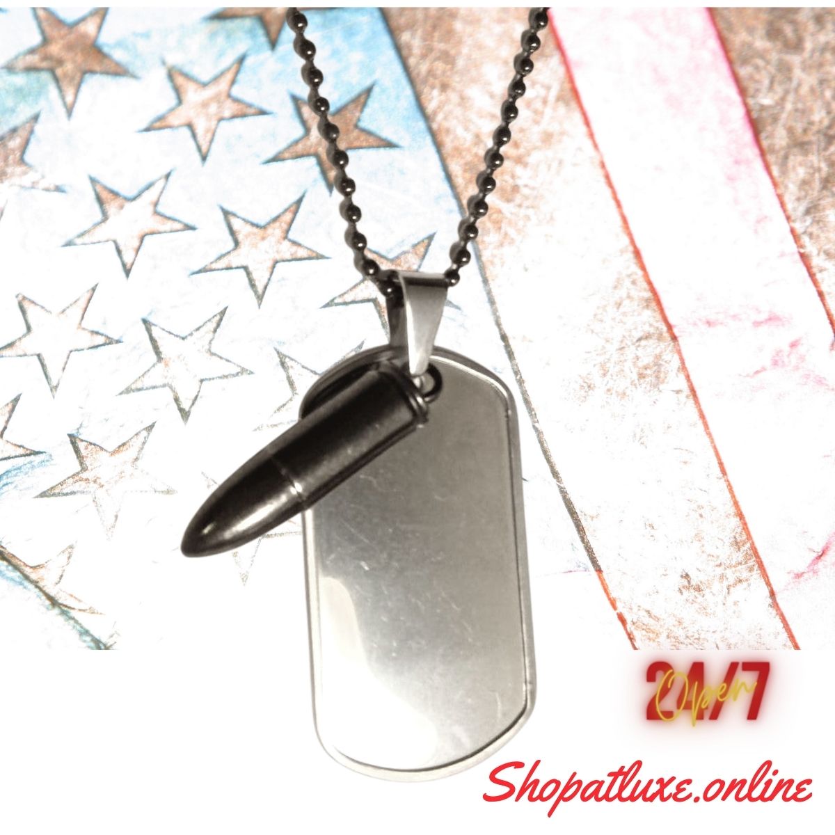 American Military Dog Tag Necklace