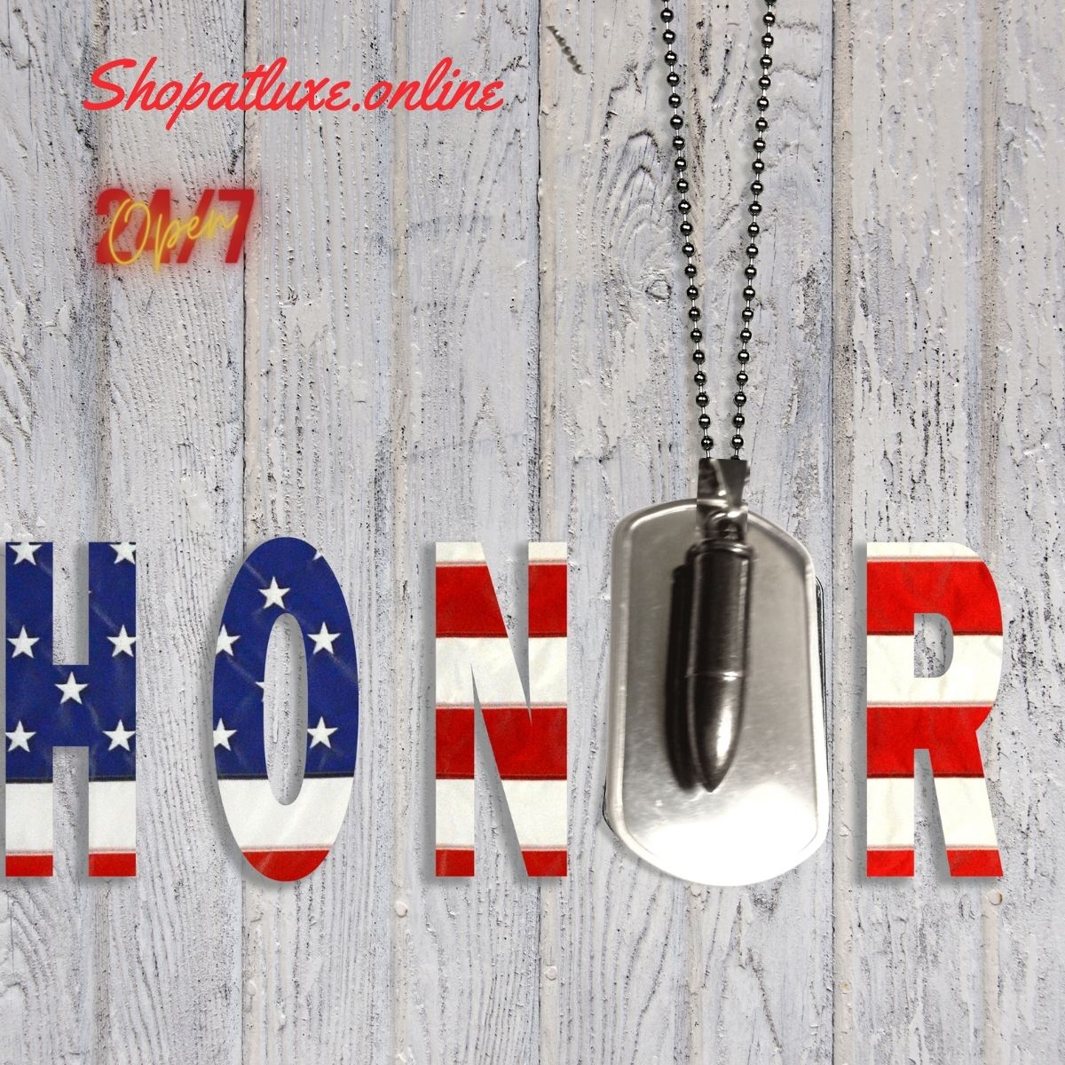 American Military Dog Tag Necklace