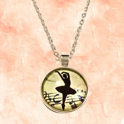 Ballet Dancer Cabochon Necklace