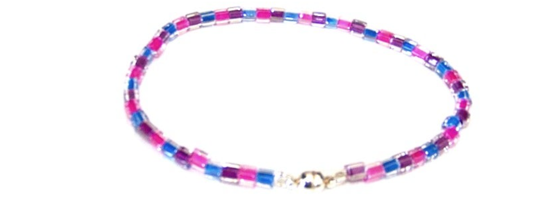 Bi Pride Beads Magnetic Bracelet